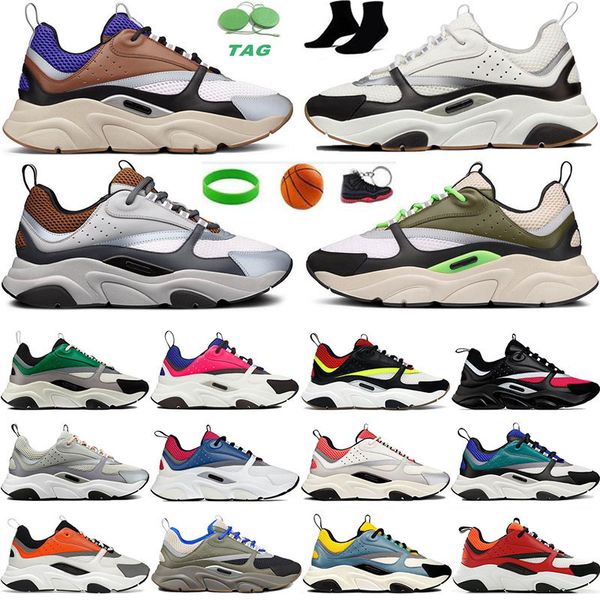 

designer women mens b22 b23 casual shoes violet white orange olive reflective black platform canvas mesh calfskin patchwork vintage trainers