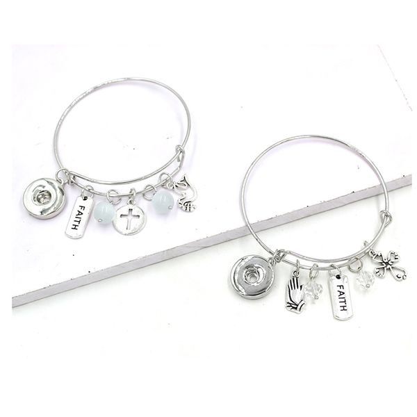 

wholesale inspiration jewelry dove praying hands bracelets women expandable wire bangle with liobonar snap buttons charm bracelet gift pulse, Golden;silver