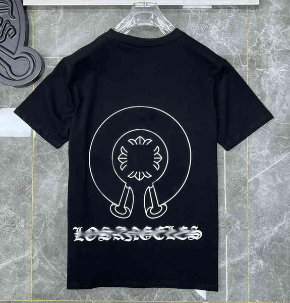 

mens summer luxury t shirts fashion ch brand men sanskrit letter t-shirt horseshoe cross designer tshirts man hip hop sweater women classic, White;black