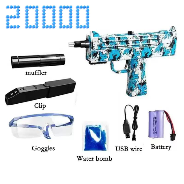 

electric pistol gel blaster uzi gun toy with 20000 water gel bullets beads goggles kids boy waterbullets guns shooting game outdoor g lock c