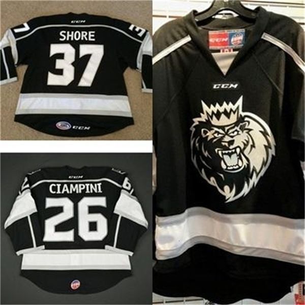 Chen37 C26 Nik1 2017 Herren Damen Kinder ECHL Monarchs 37 Nick Shore 26 Daniel Ciampini genähte günstige hochwertige Hockey-Trikots Goalit Cut