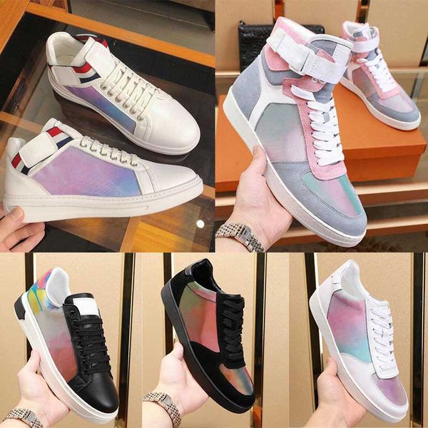 

luxury brand women's flat casual shoes travel leather lace-up colored letters printed 100% leather fashion thick-soled men's gym r, Black