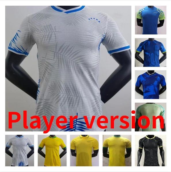 

22 23 brazils richarlison g.jesus soccer jerseys copa america 2022 2023 player version coutinho firmino marcelo ederson marquinhos casemiro, Black;yellow