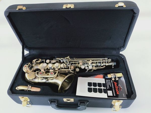 Nova chegada saxofone soprano sax curvo Bbtune Music Instrument Sax com bocal de grau profissional
