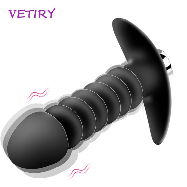 VETIRY Vibratore Butt Plug Perline vibranti anali Massaggiatore prostatico Prodotti sexy impermeabili in silicone Giocattoli per donne Uomini