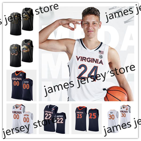 2022 NCAA Benutzerdefinierte UVA Virginia genäht College Basketball Jersey 95 Adeeb atariwa 0 Ryan Attaway 40 Chris Barfield 52 Joe Bisssinger 0 Sam Bond Luke Byrne Trikots