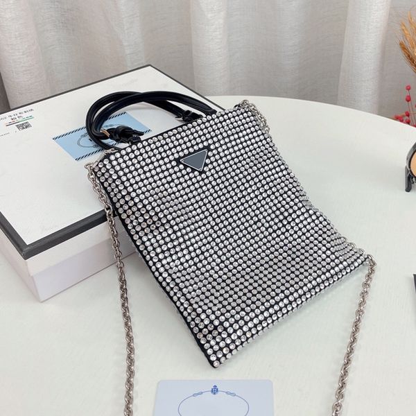

italy brand classic rhinestone handbag bags nylon full diamond crossbody bags fashion women coin purse totes luxury designers chain shoulder