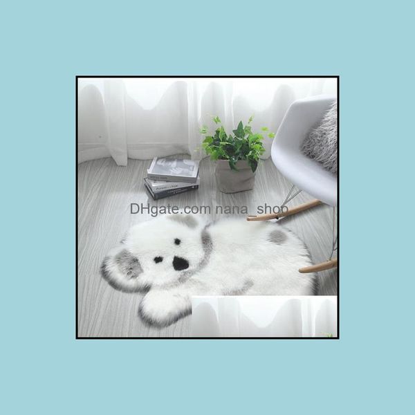 Stirnbänder Haarschmuck Wollähnlicher Panda Koala Tierform Teppich Matte Matratze Teppich Wohnzimmer Schlafzimmer Sofa Kissen Künstliche Flauschige Matten 60