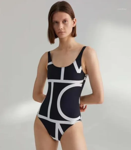 Женские комбинезоны Dompers 2022 SS Print Positano Sporty Sporty Swimsuit негативное в глубокой спине с высокой вырезанной ногой с одной частью пьесы