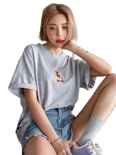 

dazy bear print d.rop s.houlder tee n0ft#, White