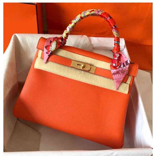 

custom herme women designer yuan bag style fashionable litchi pattern head leather ke1ly bag leather inner seam bridal bag single