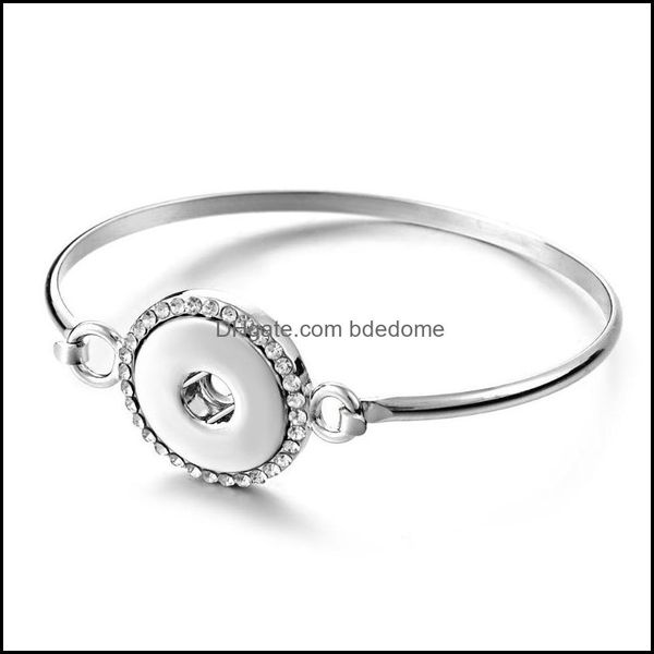 

bangle bracelets jewelry vocheng interchangeable snap button crystal accessories convertible nn-252 drop delivery 2021 dhgg6, Black