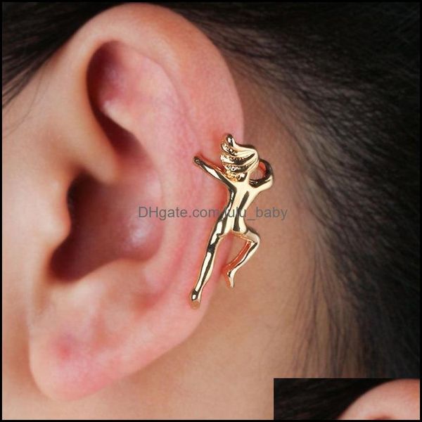 

ear cuff 2pcs/lot personality exaggerated rock climbing human shape clip vintage mix and match style earring for women men drop deliv dhilb, Silver
