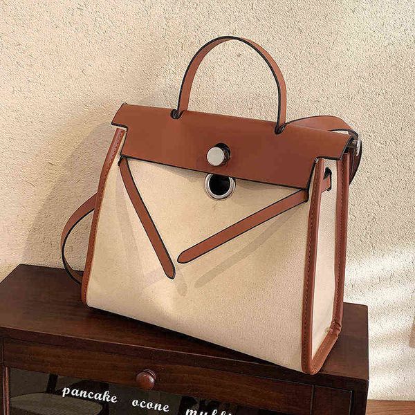 

textured canvas bag women winter trendy all-match messenger bag fashionable portable small square bag 220512