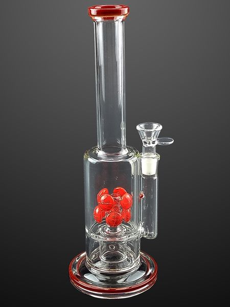 Rote Glas-Wasserbong-Perkolator-Hookah-Shisha-Rauchpfeife mit Sockel für Tabakzubehör
