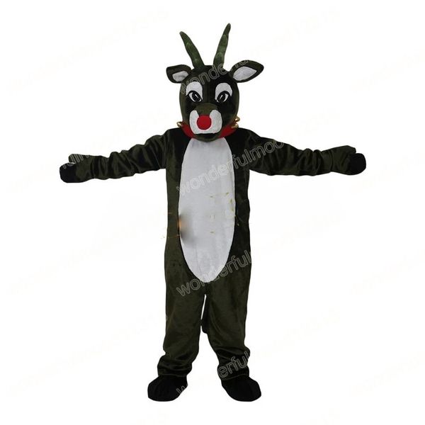 Halloween Green Deer Mascot Trajes Carnaval Hallowen Presentes adultos Games de festa sofisticados Celebração de férias Cartoon roupas de caráter