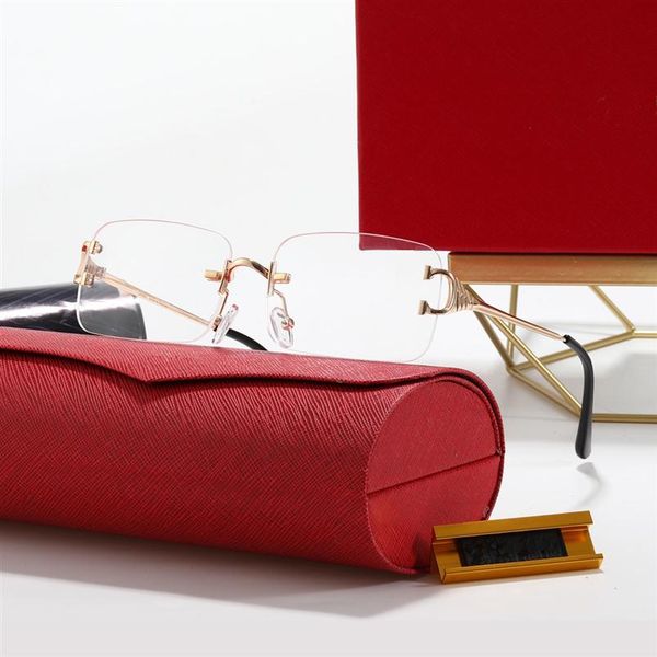 

designer sunglasses mens womens sun glasses uv400 steampunk fashion rimlessmetal eyewear occhiali da sole firmati luxury high qual327k, White;black