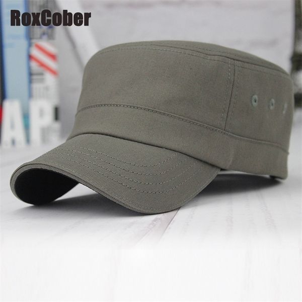 

roxcober men outdoor sun hat cotton solid flat cap beret hat baseball cap cowboy hats military hats adjustable t200104, Blue;gray