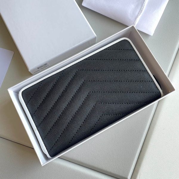 

designer women black wallet luxury card holder genuine leather purses billetera mujer zippy wallets ladies luxurious bags woman handbag with, Red;black