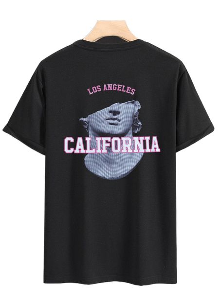 

men letter & figure graphic tee o70r#, White;black