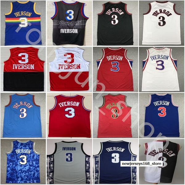 

2022 mitchell ness philadelphia''76ers''men basketball 1990-00 retro allen 3 iverson 1999-00 1996-97 1997-98 2006-07 bla, Black;red