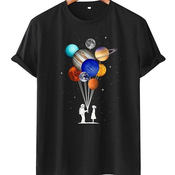 

men's tee t shirt shirt stamping graphic prints astronaut planet plus size crew neck casual daily short sleeve basic designer big and, White;black