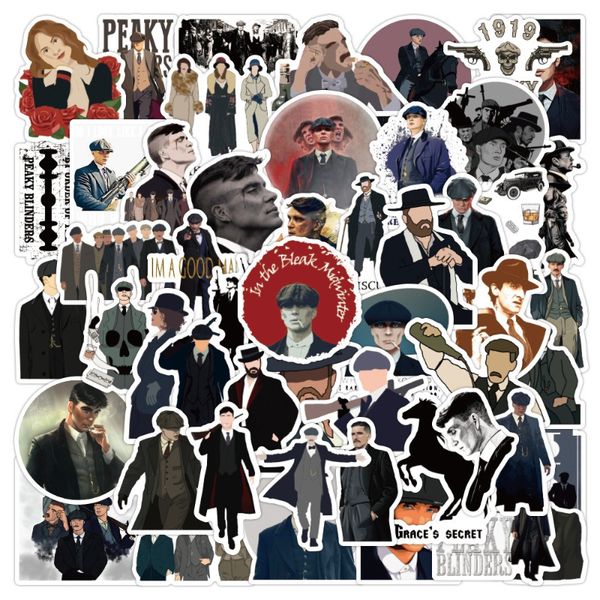 

50pcs peaky blinders stickers tommy shelby graffiti stickers for diy luggage lapskateboard motorcycle bicycle sticker