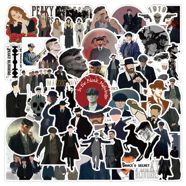 50pcs Peaky Blinders adesivos Tommy Shelby Gafdens Starters para Lapta de Bagagem Diy Skateboard Motorcycle Sticker