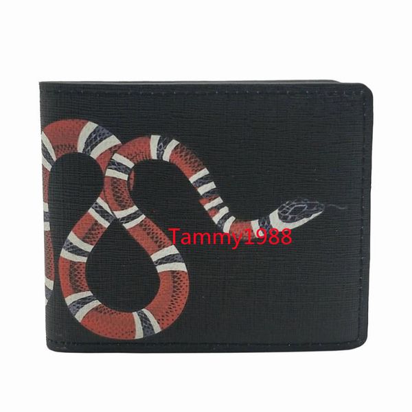 

men animal short wallet leather snake tiger bee wallets purse wallet card holders, Red;black