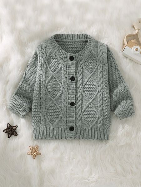 

toddler boys cable knit button front cardigan she01, Blue