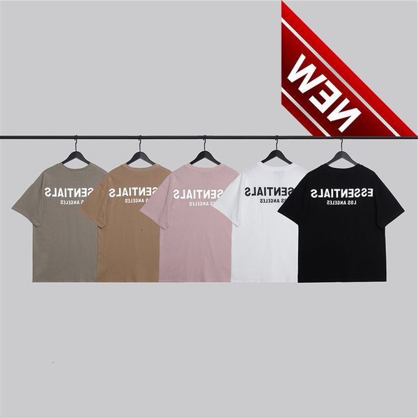 

2022 summer essentials los angels letter reflective print short sleeve t-shirt fashion brand men's and women's wear, White;black