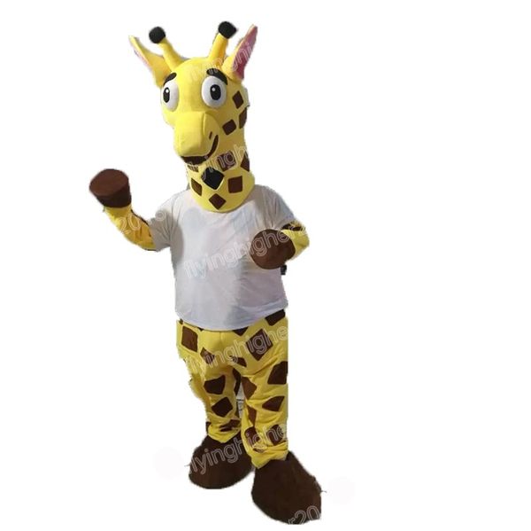 Hallowee giraffe mascote fantasia desenho anime anime personagem carnaval adulto vestido unissex natal fantasia performance de festa vestido de festa