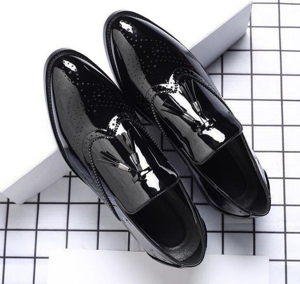 

zen master orange green cowhide men dress shoes work wear style round toe soft-sole fashion shoes, Black