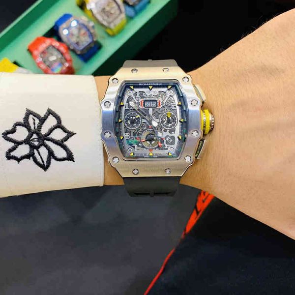 

luxury mens mechanics watch richa milles rm1103 fashion hollow out fully automatic mechanical men's, Slivery;golden