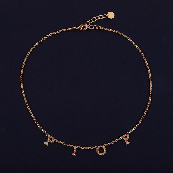 

fashion initial letter choker necklace bijoux cuban link iced out pendant n311a, Silver