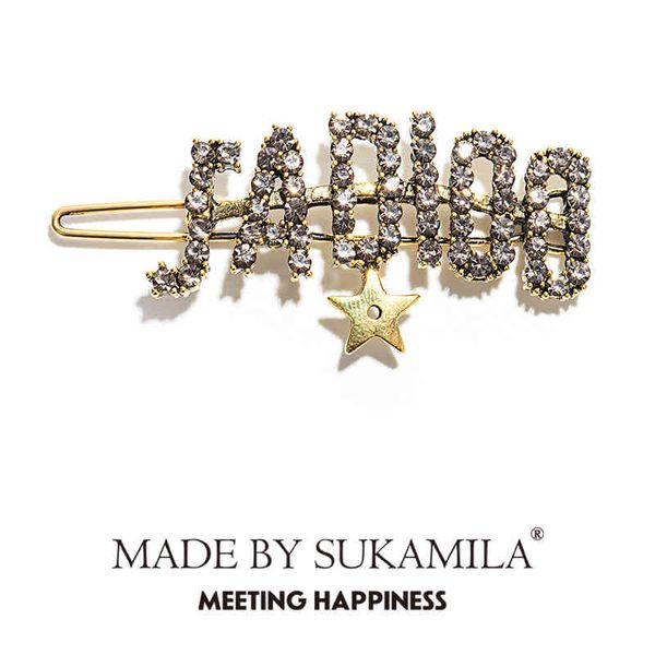 

fashion new jewelry trend luxury brand designer wholesale d home metal letter hairpin small headdrs tassel edge clip temperament hair accsor, Silver