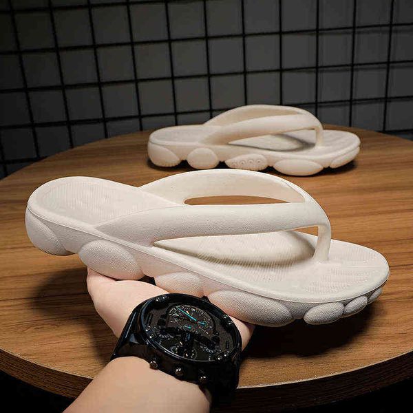 

women's flip-flops summer outdoor wear non-slip deodorant indoor leisure slippers couple beach clip-on sandals and slippers men t220728, Black