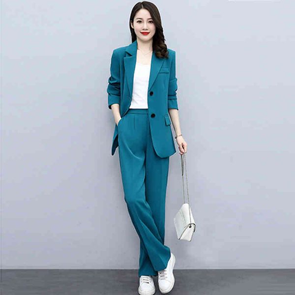 

women's two piece pants professional suit, women's coat, spring 2022 style temperament, royal sister fashion temperament two-piece, White