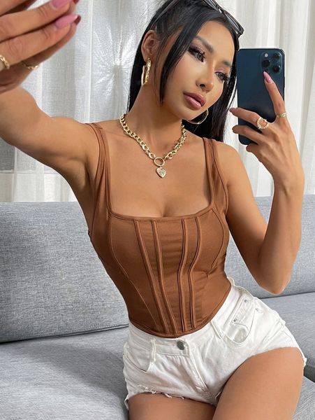 

seam front asymmetrical hem tank c18a#, White