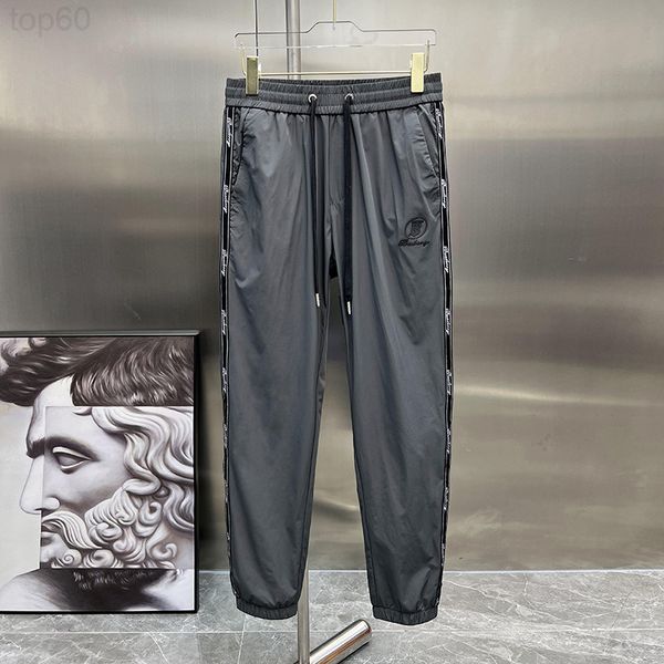 

men's pants designer chaopai 2022 summer new thin ribbon letter embroidery men's sports casual pants leggings vj02, Black