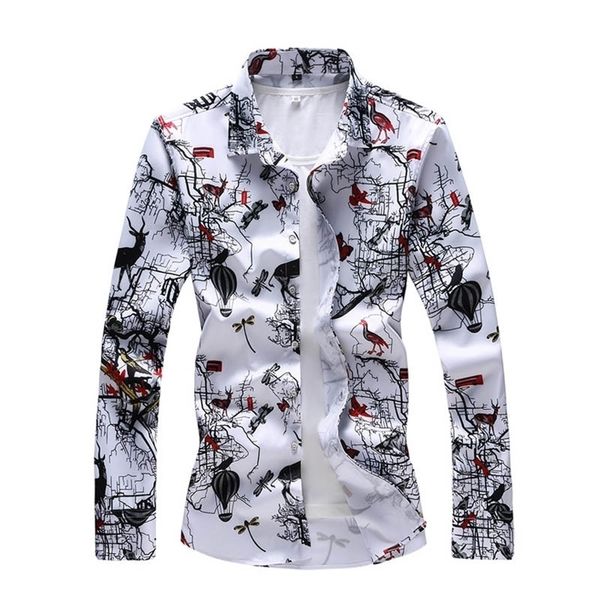 

autumn new big size 4xl 5xl 6xl 7xl men's casual long sleeved shirt white navy color smart male social shirts 210412, White;black
