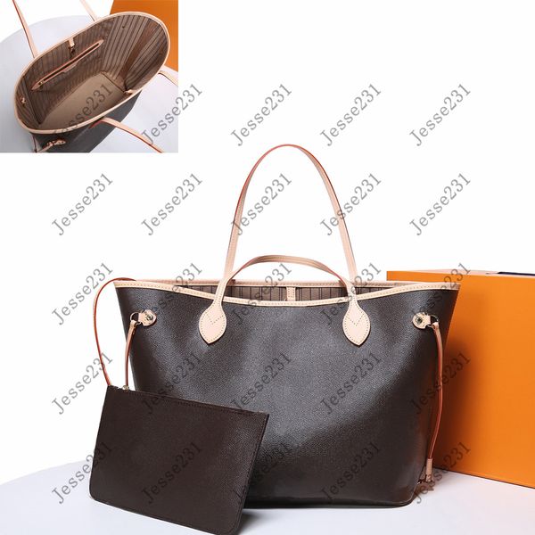 

fashion classic designer bags womens 2pcs/set brown flower grid shoulder bags handbags composite clutch shopping bag crossbody