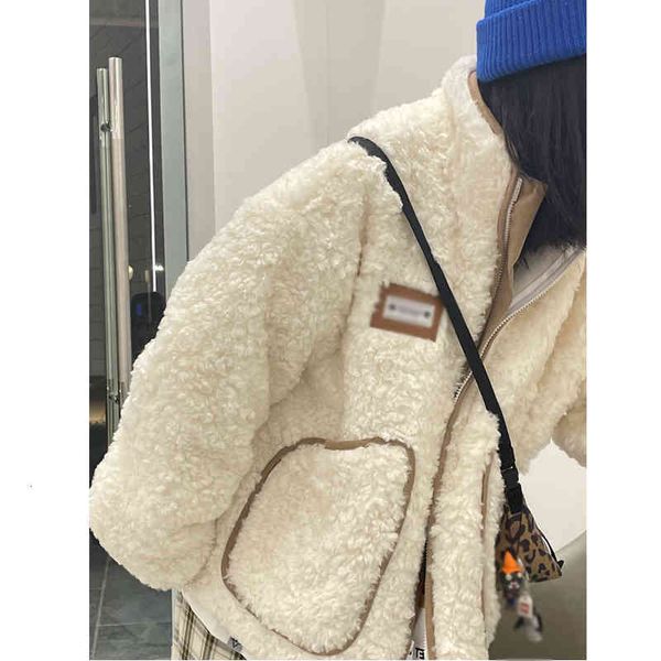 

women's fur & faux winter lamb cashmere, hairy fur, thickened cashmere wool coat, women's cotton clothes u9a2, Black