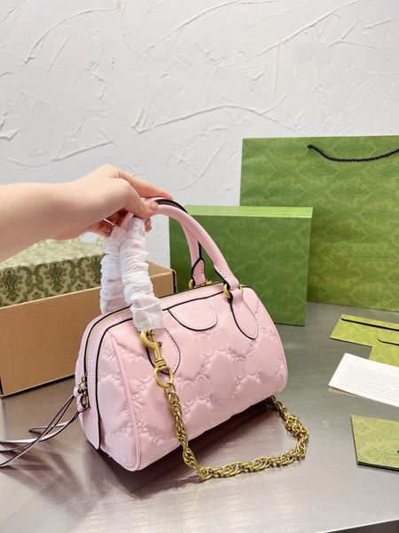 

tz women fashion pillow bags detachable metal chain shoulder strap crossbody bag letter embossed pattern zipper underarm bag large capacity