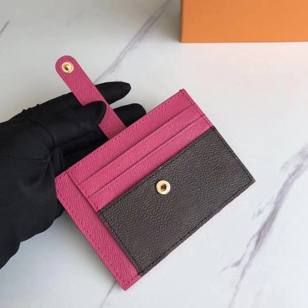 

woman card holder wallet classic leather multifunctional wallets fashion designers coin purse women card holders purses with box, Red;black