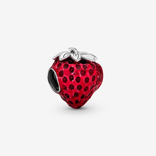 Ciondoli di frutta fragola con semi in argento sterling 100% 925 adatti al braccialetto europeo originale con ciondoli Moda donna Accessori per gioielli di fidanzamento di nozze