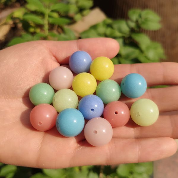 

10mm round ball shape luminous stone beads charms fluorescent chakra healing glow in dark for bracelets jewelry accessories, Black