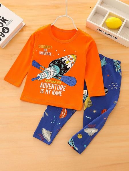 

toddler boys starship print pj set she, Blue;red