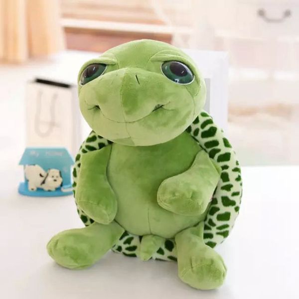 20 cm grüne große Augen gefüllte Schildkröte Schildkröte Tier Plüsch Baby Spielzeug Geschenk Wurfkissen, um Mädchen ein neues Jahr zu schenken