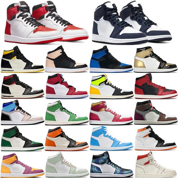 

high shoes man woman 1s heritage lucky pine green gold yellow toe light fusion red pollen 1 crimmson tint midnight navy electro orange seafo, Black